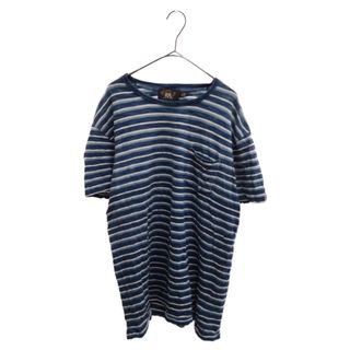 ダブルアールエル(RRL)のRRL ダブルアールエル Border Pocket Tee ボーダー ポケット半袖Tシャツ ブルー/ホワイト半袖Tシャツ(Tシャツ/カットソー(半袖/袖なし))