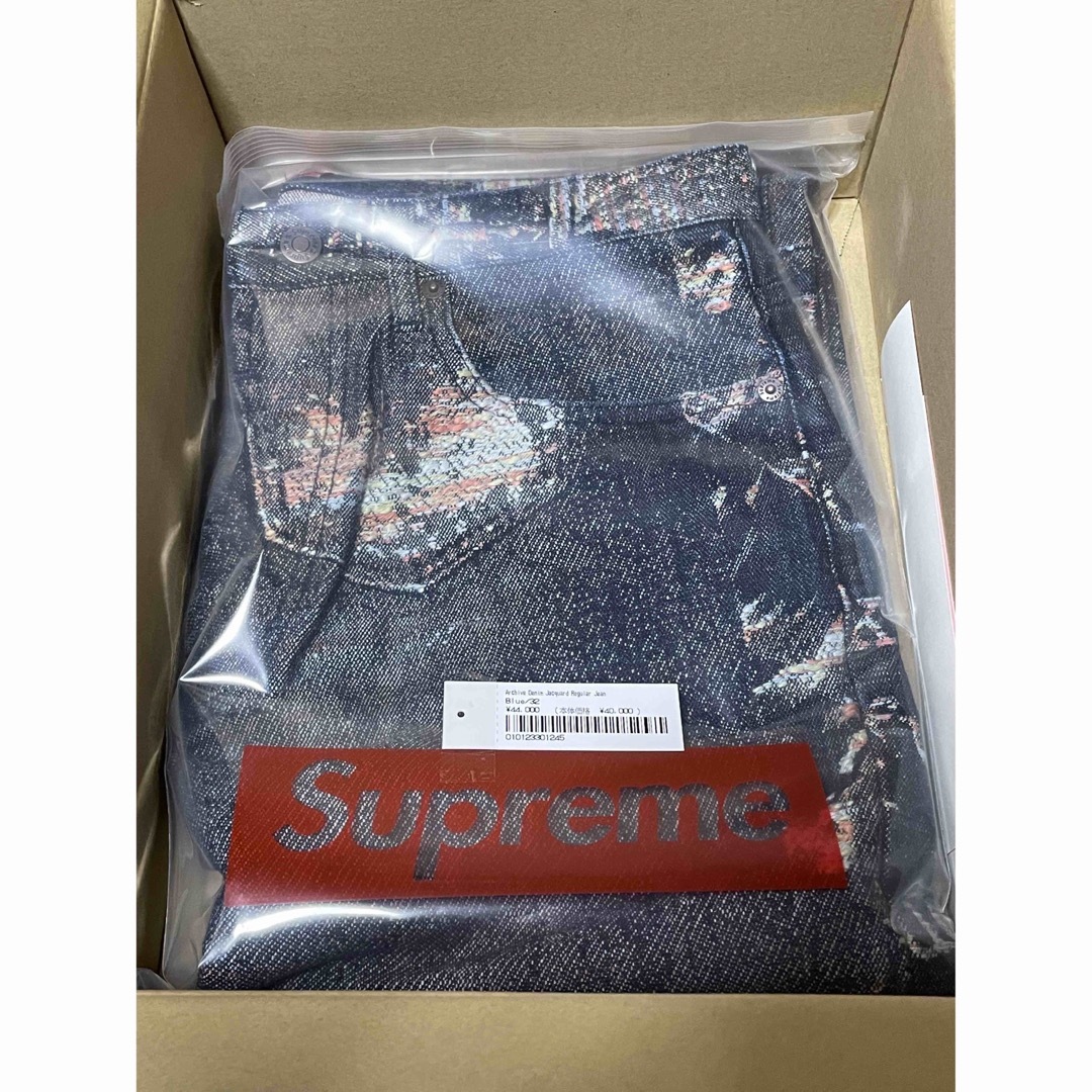 Supreme Archive Denim Jacquard Regular Jean Blue