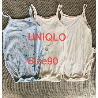 UNIQLO ユニクロ　メッシュ　肌着　90 ブルー　夏　コンビ　キャミソール(下着)