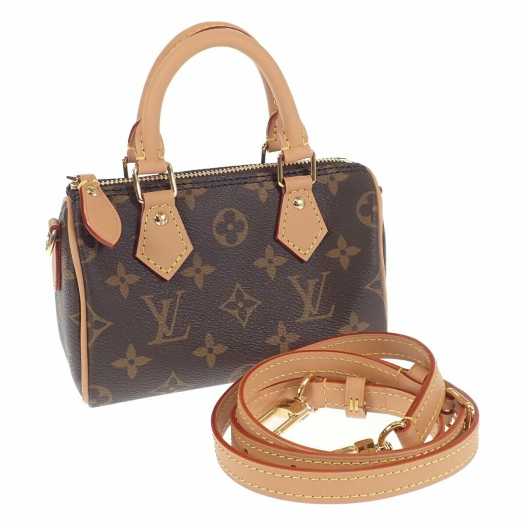 【Aランク】LOUIS VUITTON ルイヴィトン ナノ・スピーディ ハンドバッグ ショルダーバッグ 2way M81085 モノグラム ブラウン系【ISEYA】