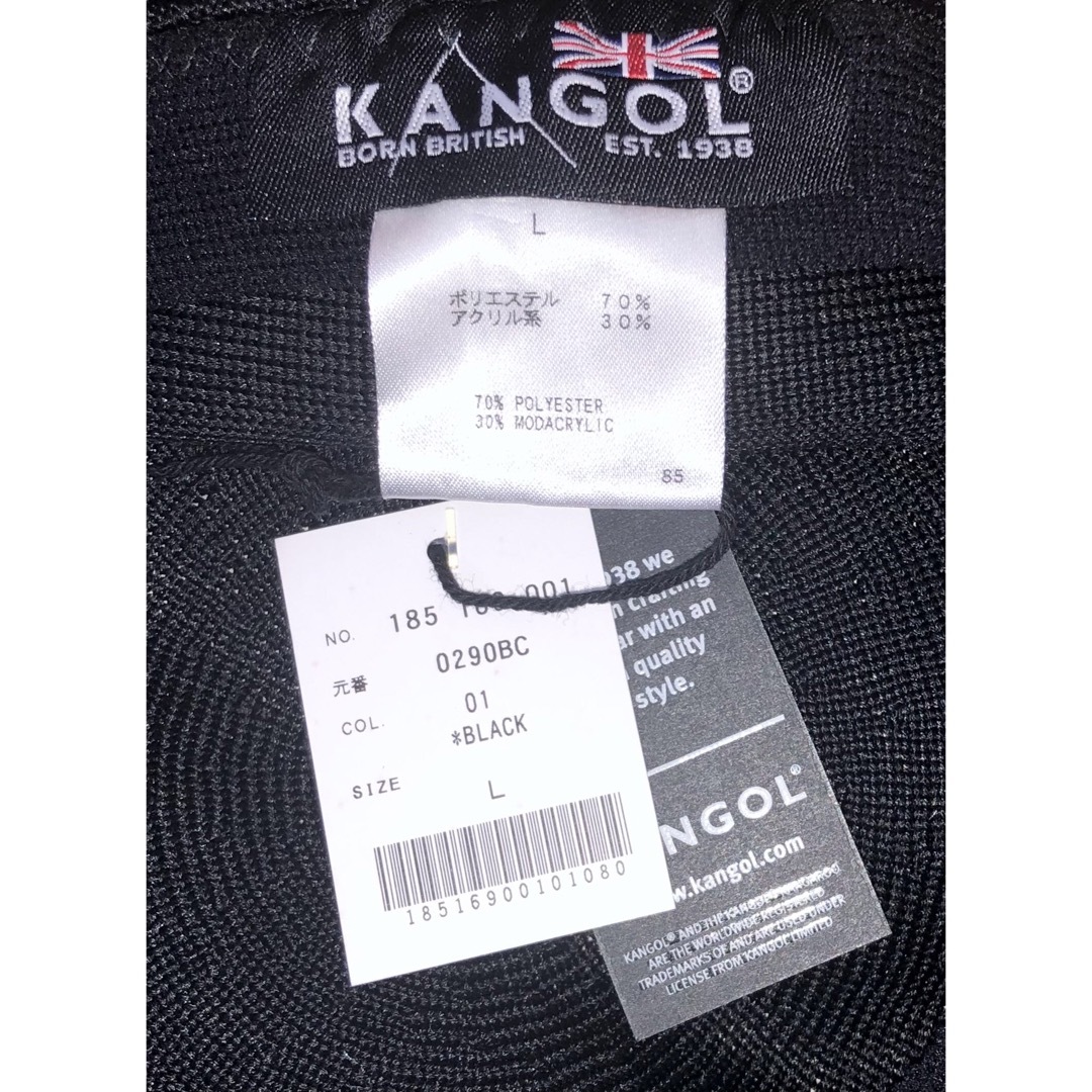 L 新品 KANGOL トロピック ハンチングキャップ ベレー帽 ブラック 黒