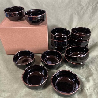 【CN3287A6】黒い小鉢　14個　(食器)