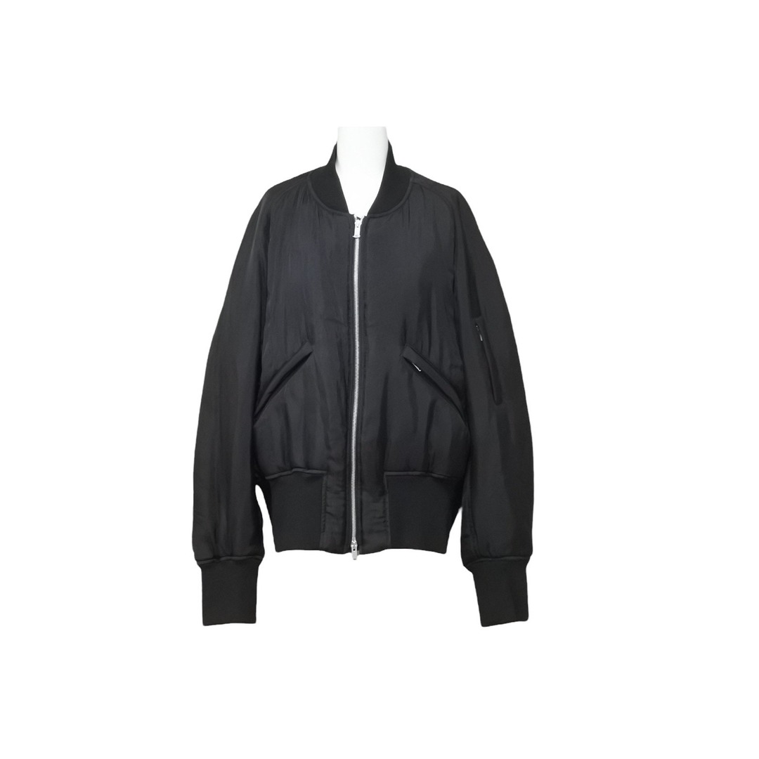 JILSANDER ジルサンダー ジッパーボンバージャケット イタリア製 コットン ブラック シルバー金具 サイズ48 美品  46342