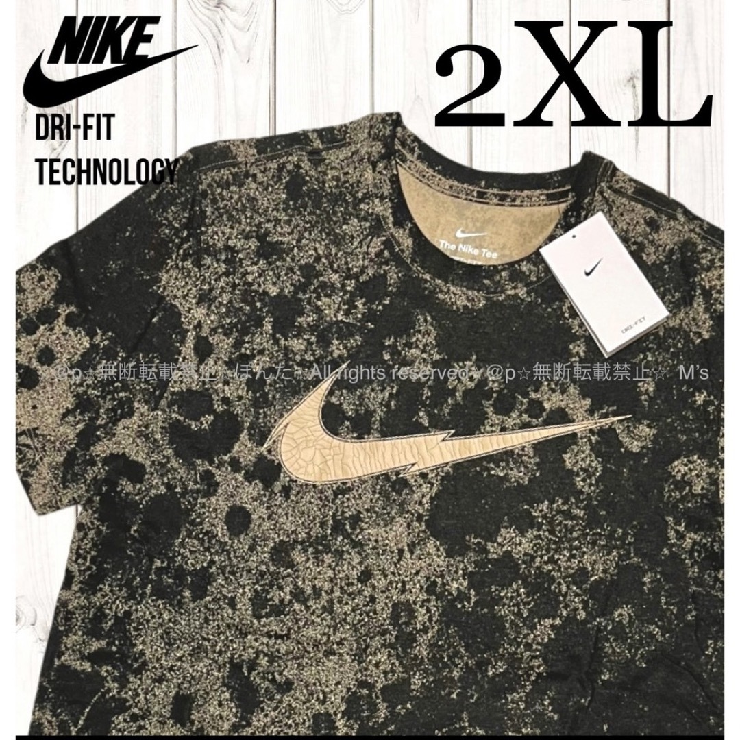 2XL NIKE ナイキ Dri-FIT ウォッシュプリント 半袖 Tシャツ