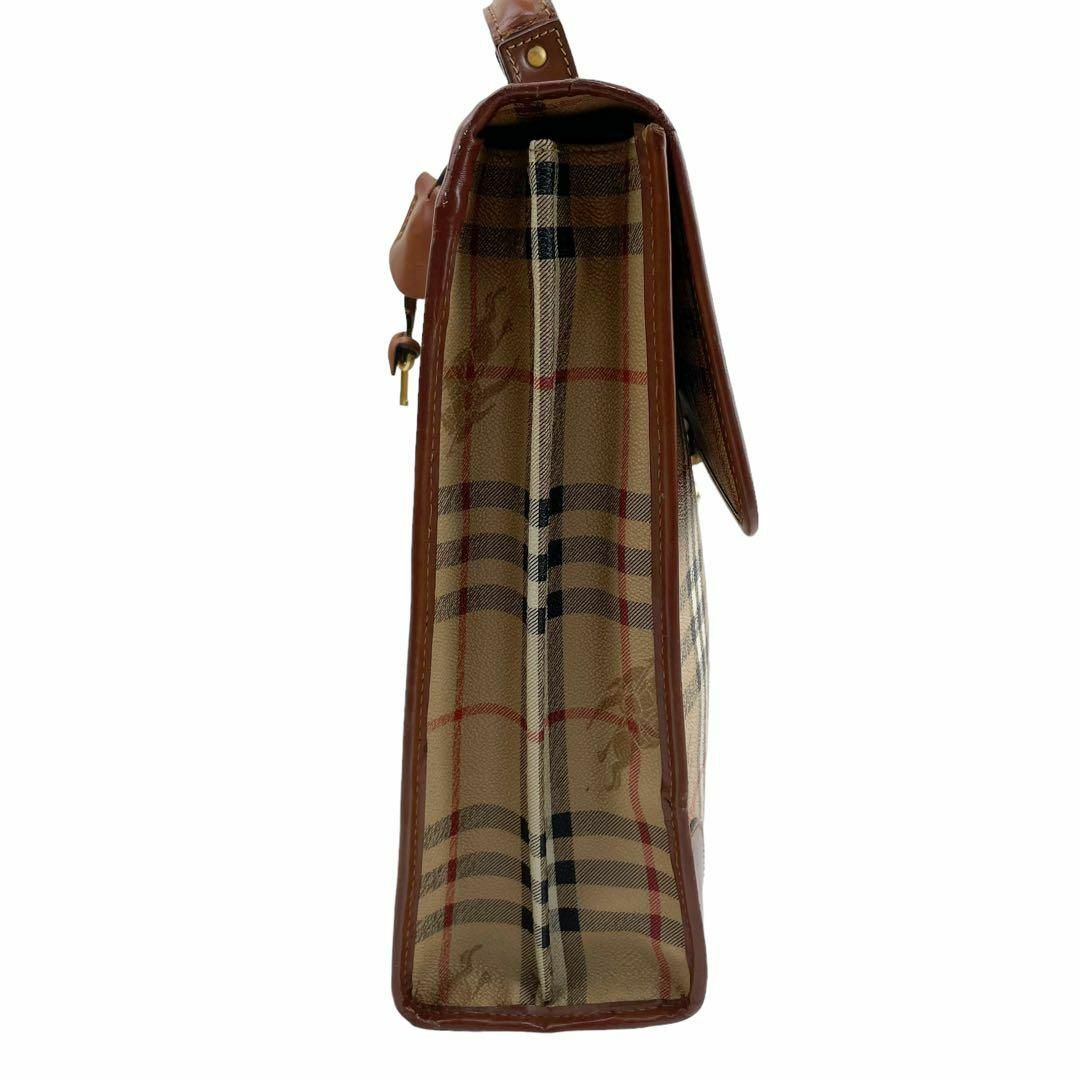 良品 Burberry バーバリー ビジネスバッグ ノバチェック PVC レザー-