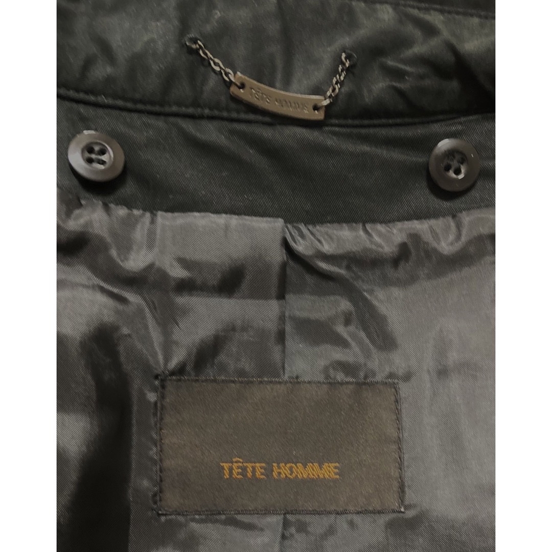 テットオム　トレンチ　コート　アウター　ブラック　黒　細身 メンズのジャケット/アウター(トレンチコート)の商品写真