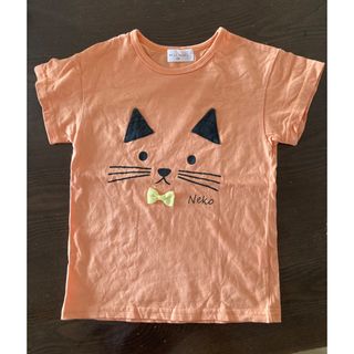 ウィルメリー(WILL MERY)の【未使用】WILL MERY オレンジ　ネコ　Tシャツ　120cm(Tシャツ/カットソー)