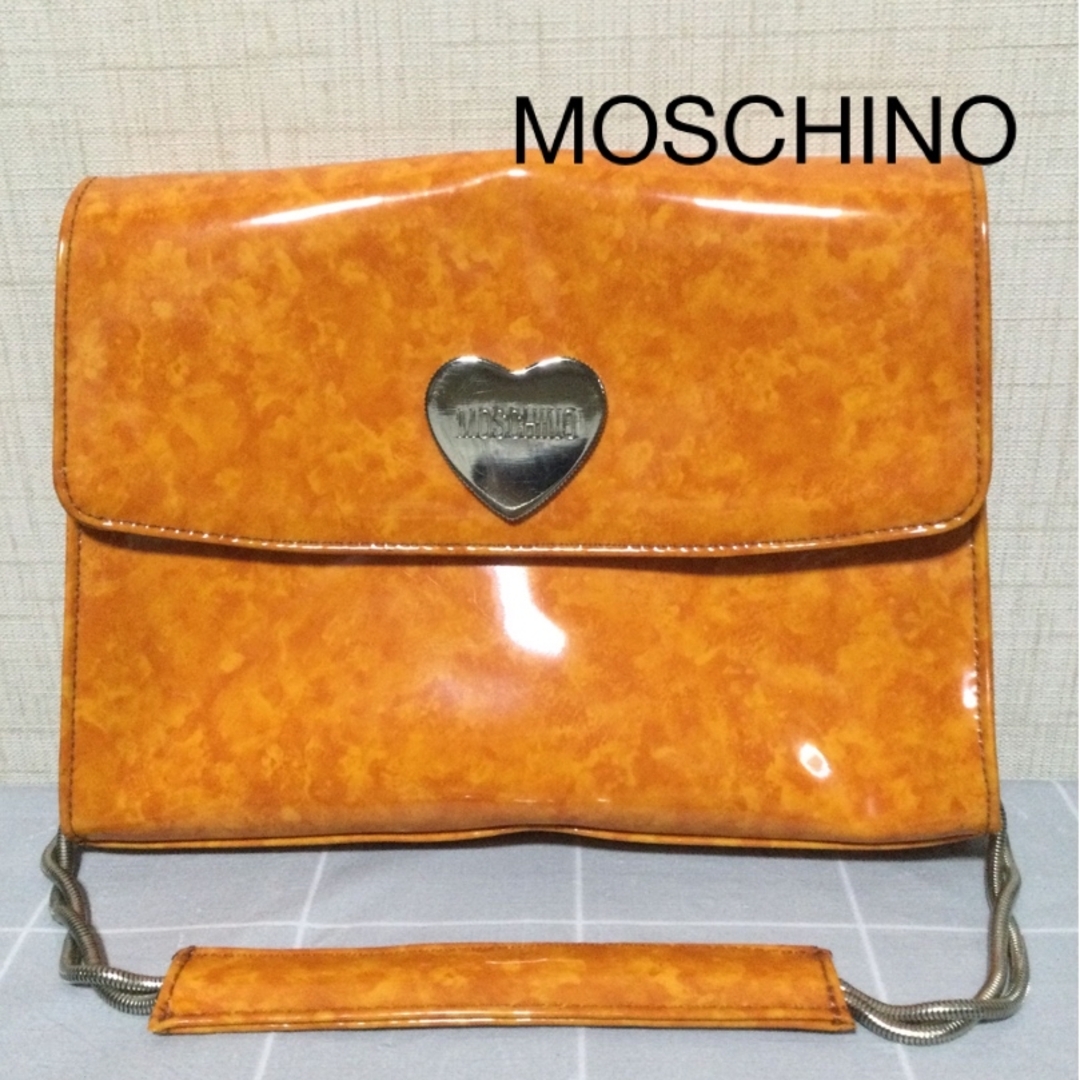 値下げ MOSCHINO モスキーノ エナメルショルダーバッグ | フリマアプリ ラクマ