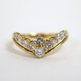 【Jewelry】K18YG デザインリング ダイヤモンド D:1.00ct 22.0号 3.9g【中古】/hm08702kt(リング(指輪))