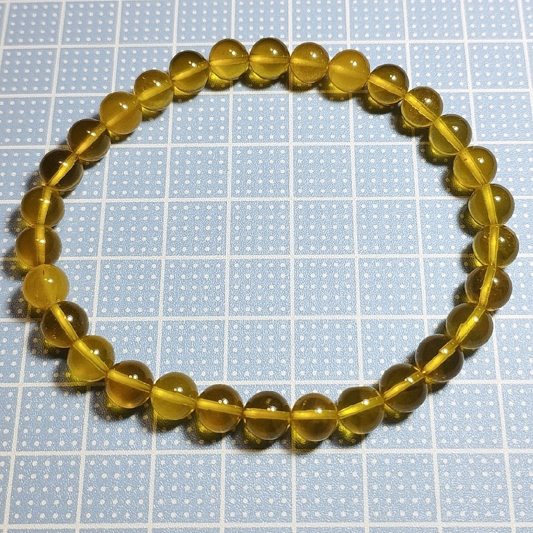 高品質 ブルーアンバー 天然琥珀 アンバー ブレスレット 6.5mm 高品質 ブルーアンバー 天然琥珀 アンバー ブレスレット 6.5mm