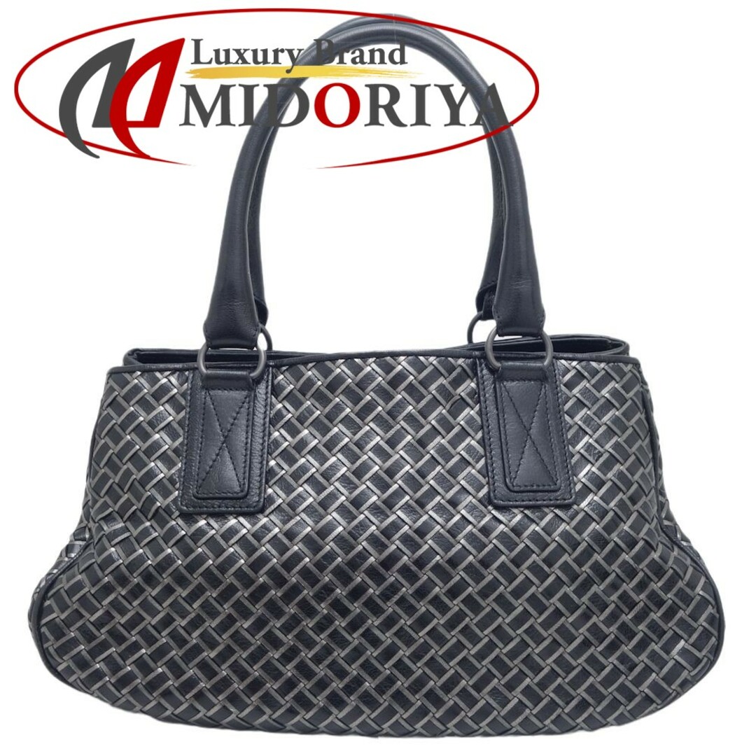 Bottega Veneta(ボッテガヴェネタ)のボッテガヴェネタ BOTTEGAVENETA イントレチャート 131679 ハンドバッグ レザー ブラック  シルバー / 450029【中古】 レディースのバッグ(ハンドバッグ)の商品写真