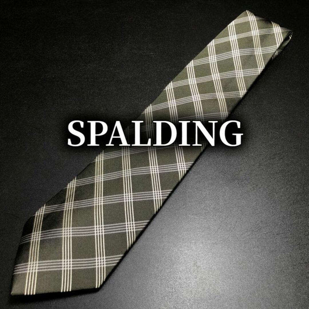SPALDING(スポルディング)のスポルディング チェック グリーン ネクタイ B103-J09 メンズのファッション小物(ネクタイ)の商品写真