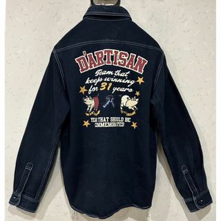 ステュディオダルチザン(STUDIO D'ARTISAN)の＊ステュディオダルチザン シャドー ロゴ 濃紺 デニム ワークシャツ(シャツ)