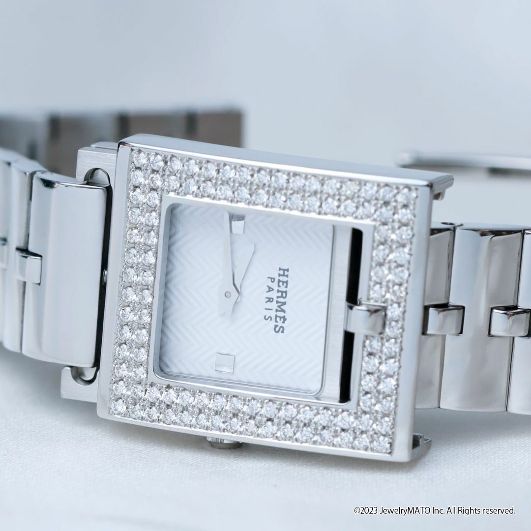 【鑑別書付き】エルメス 腕時計 ベルトウォッチ BE1.110 ダイヤモンド