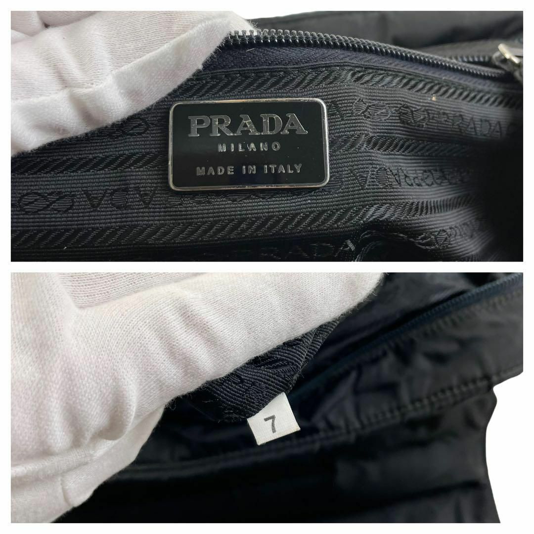 PRADA(プラダ)の✨良品　PRADA プラダ　ハンドバッグ　ブラック　黒　ナイロン　カーフ　手提げ レディースのバッグ(ハンドバッグ)の商品写真
