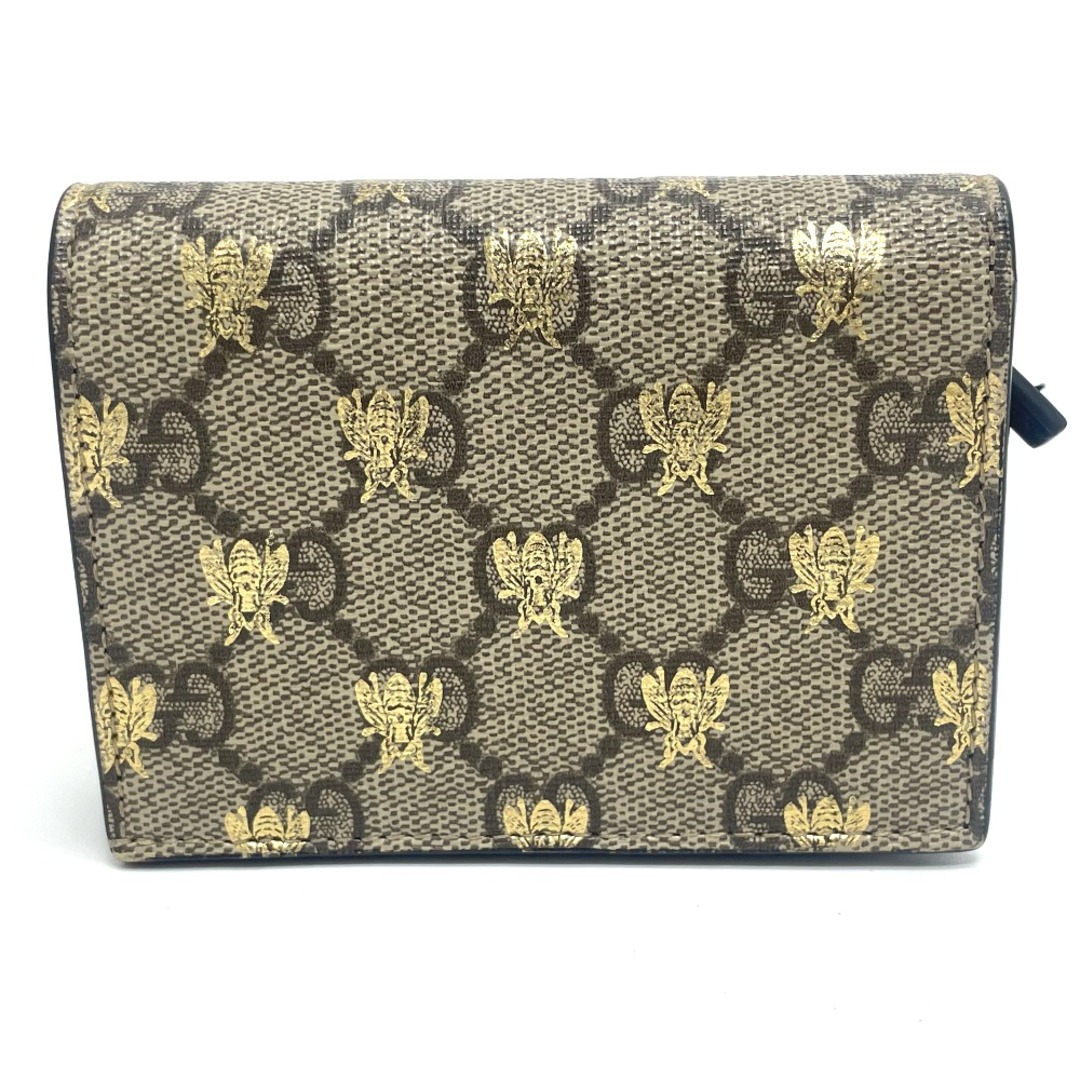 グッチ GUCCI BEE ビー 508057 GG コンパクトウォレット 2つ折り財布 GGスプリームキャンバス ベージュ