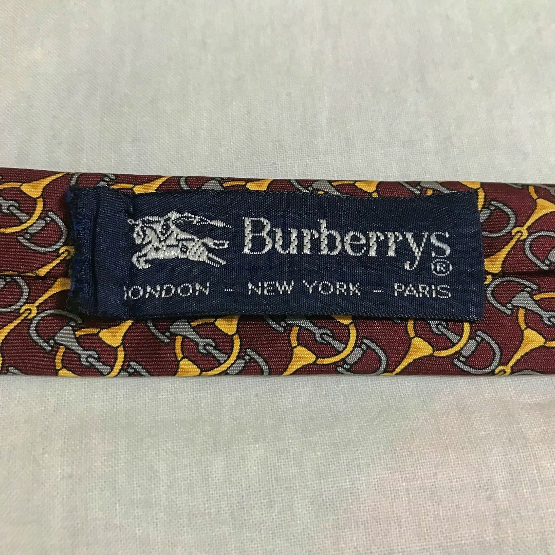 BURBERRY(バーバリー)の激レア✨ヴィンテージネクタイ✨ バーバリーズ ナスカン柄 ボルドー シルク100 メンズのファッション小物(ネクタイ)の商品写真