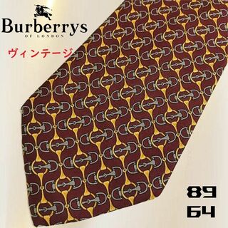 バーバリー(BURBERRY)の激レア✨ヴィンテージネクタイ✨ バーバリーズ ナスカン柄 ボルドー シルク100(ネクタイ)