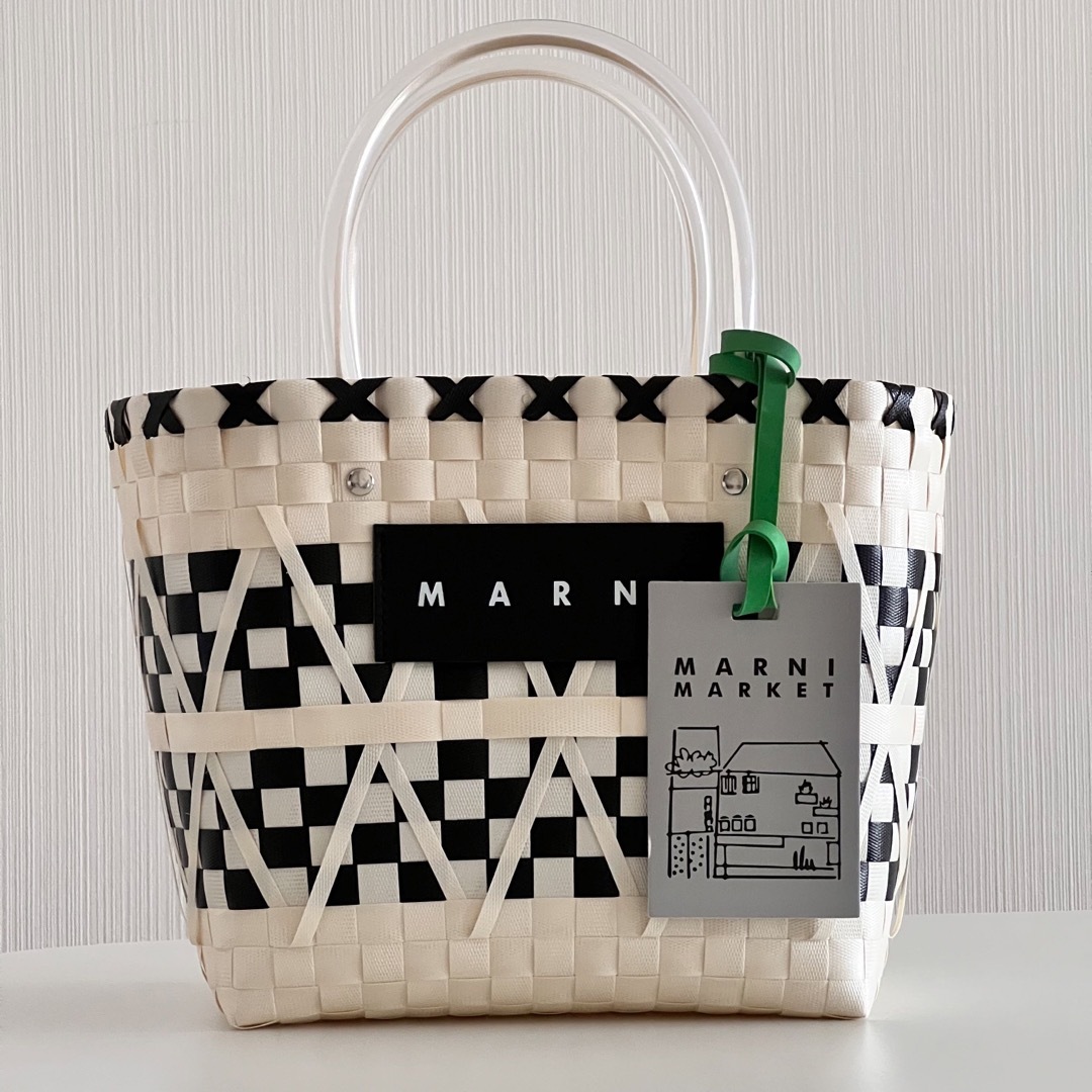 MARNI フラワーカフェ ピクニック カゴバッグ マルニマーケットの通販 ...