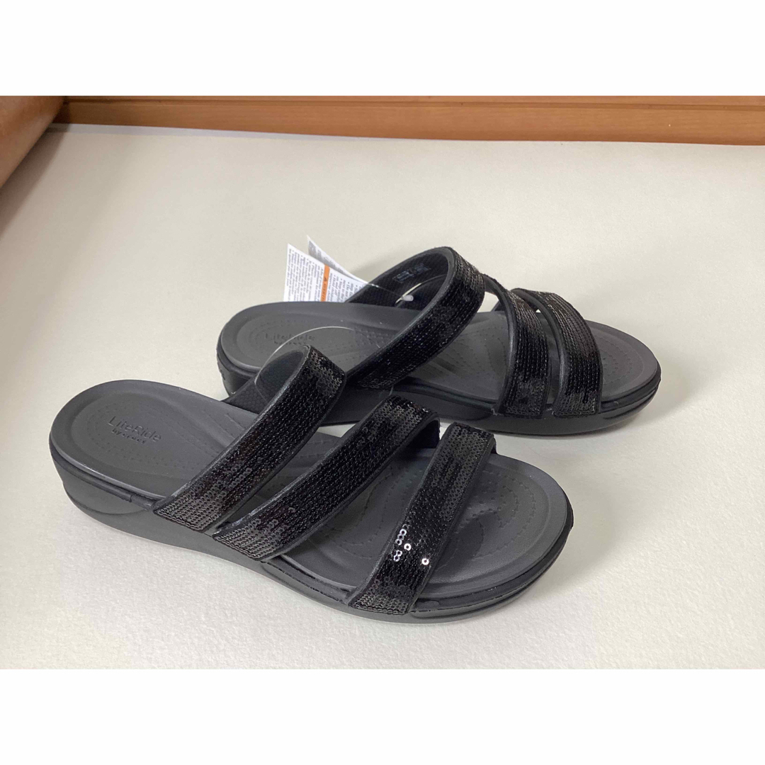 crocs - crocs LiteRide スパンコール サンダル size W8(24cm)の通販