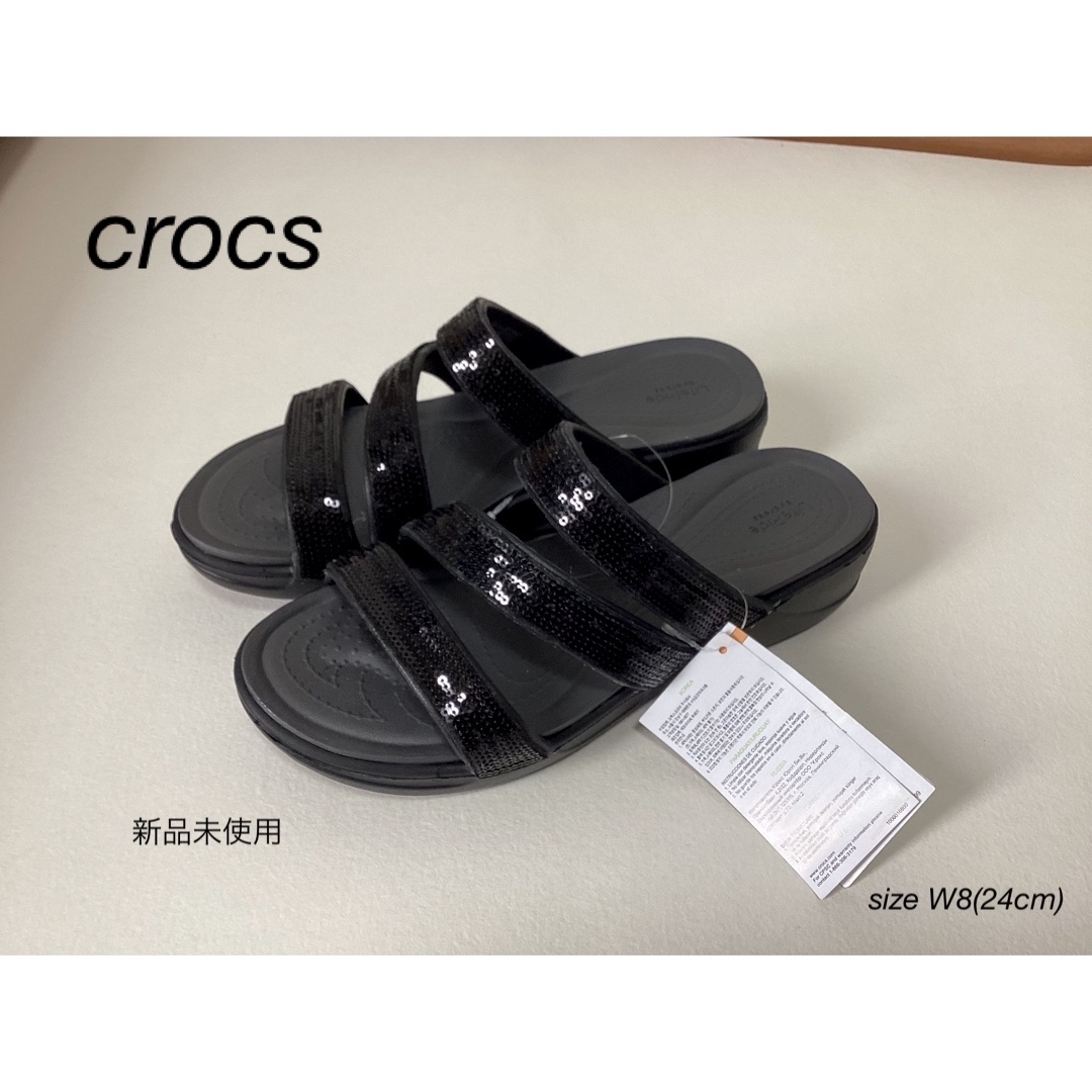 crocs LiteRide スパンコール　サンダル　size W8(24cm) | フリマアプリ ラクマ