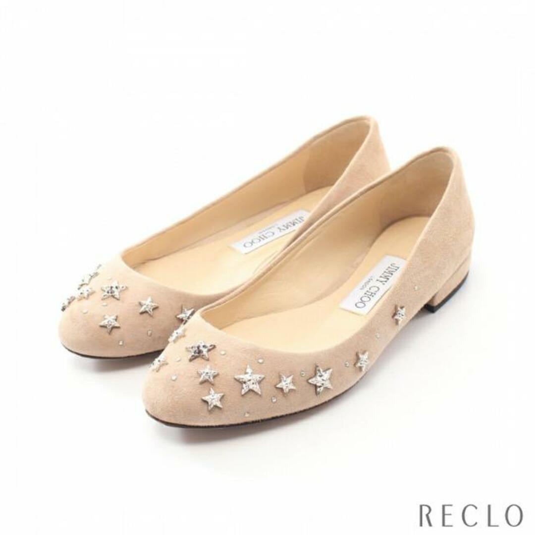 JIMMY CHOO - JESSIE FLAT フラットシューズ スエード ベージュ スター