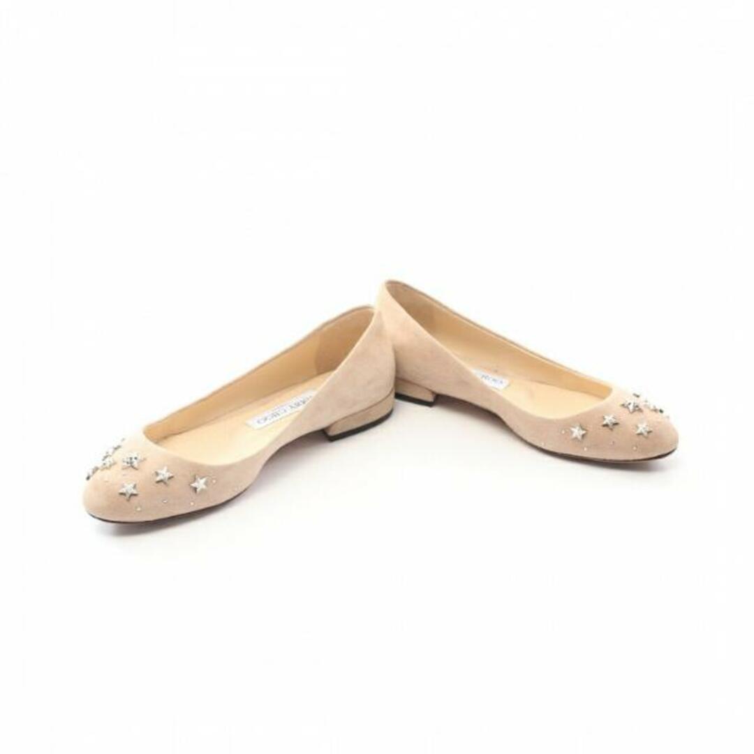 JESSIE FLAT フラットシューズ スエード ベージュ スタースタッズ