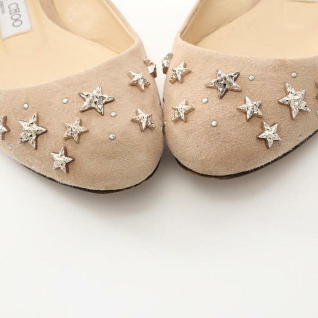 JESSIE FLAT フラットシューズ スエード ベージュ スタースタッズ