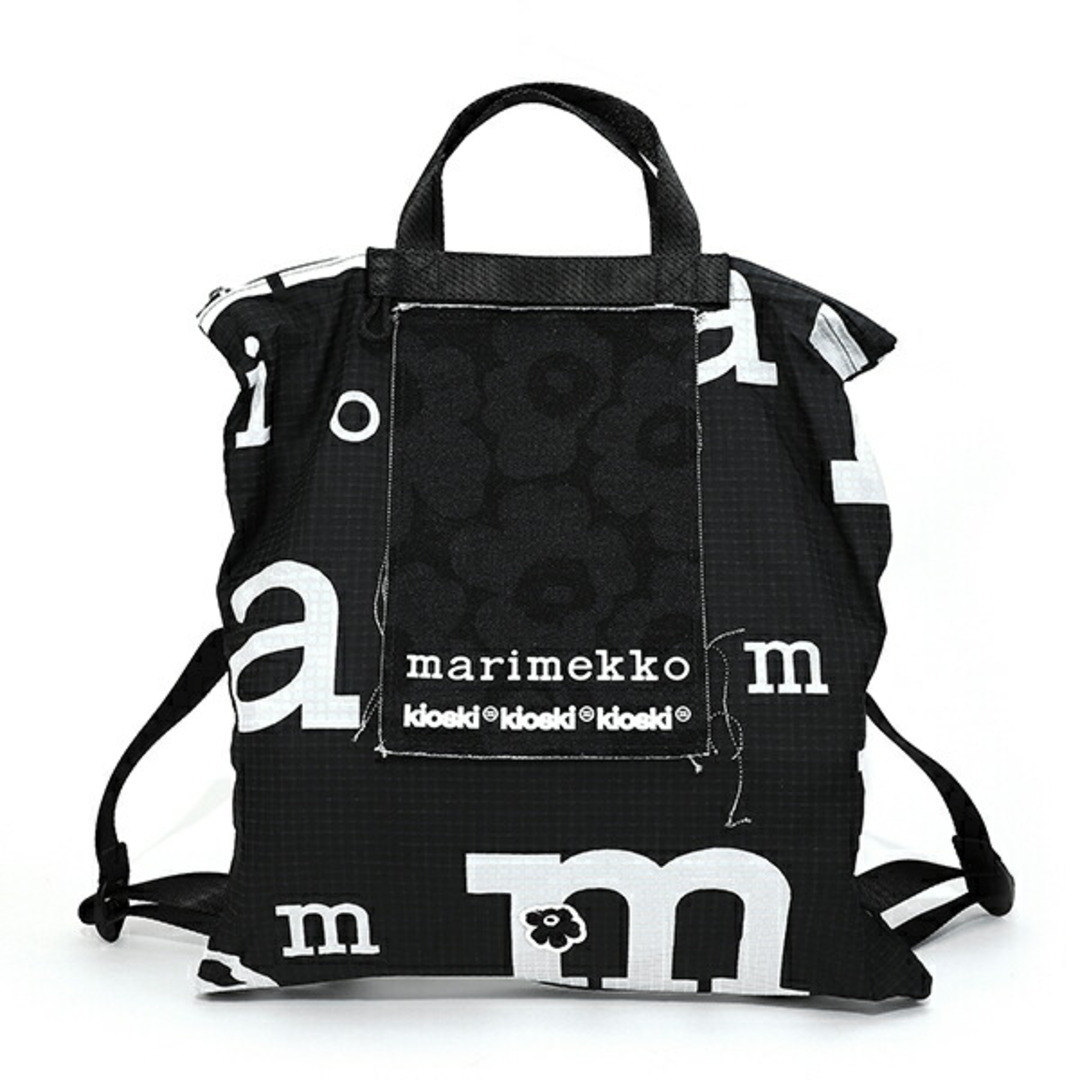 新品 マリメッコ Marimekko リュックサック ファニー B-PACK MARIMERKKI ブラック/ホワイト約10cm本体重量