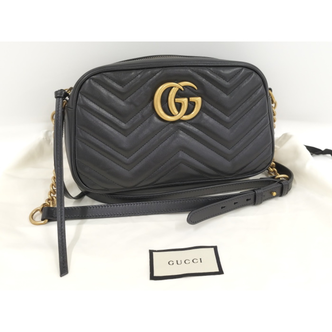 GUCCI - GUCCI ショルダーバッグ 斜めがけ レザー GGマーモント GUCCI - GUCCI ショルダーバッグ 斜めがけ レザー GGマーモント