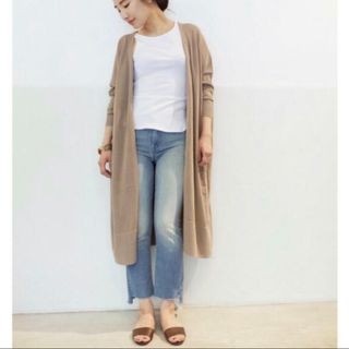 ドゥーズィエムクラス(DEUXIEME CLASSE)の美品♡DEUXIEME CLASSE PARUコットンVネックロングc/d(カーディガン)