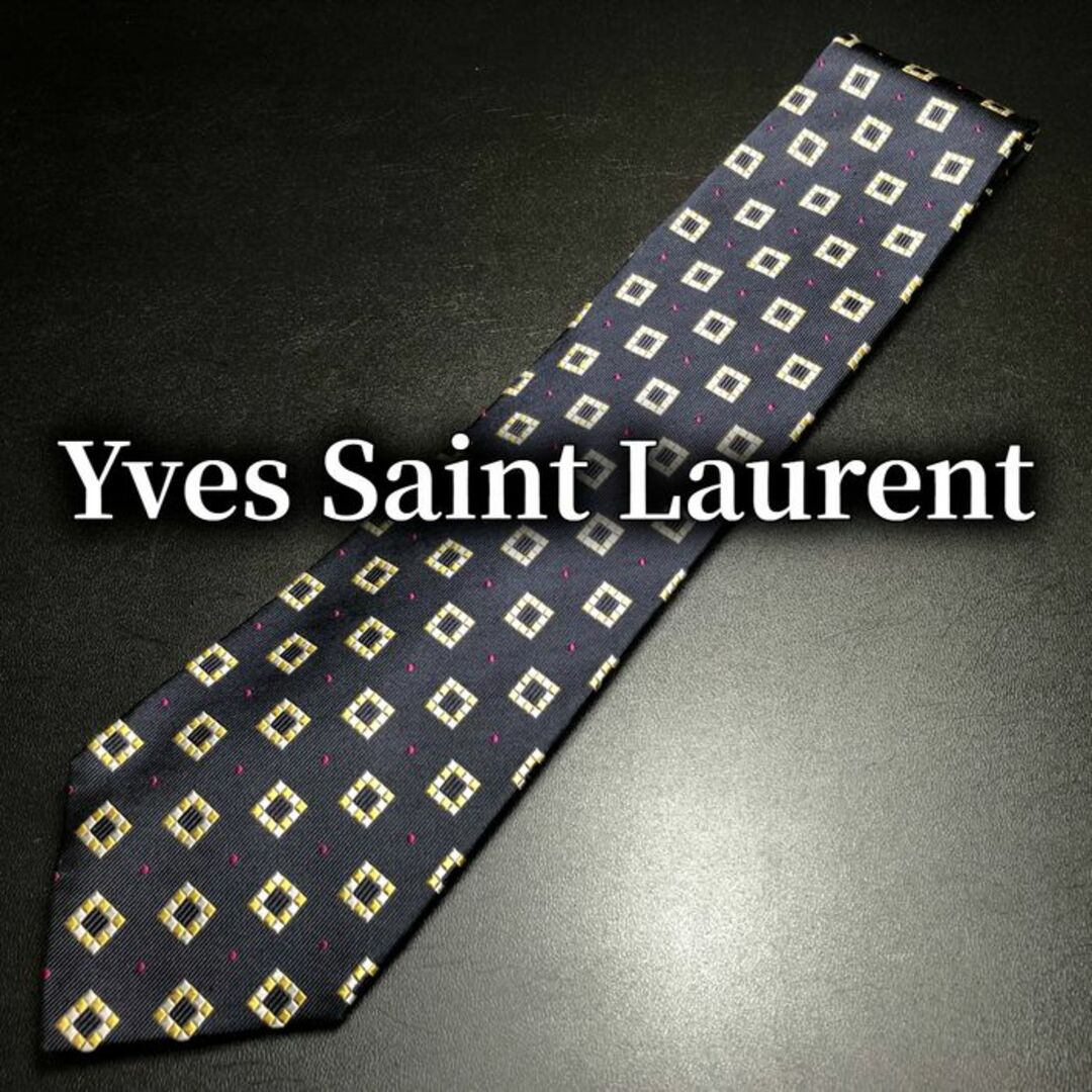 Saint Laurent(サンローラン)のイヴサンローラン ドット ネイビー ネクタイ B103-K20 計4点 メンズのファッション小物(ネクタイ)の商品写真