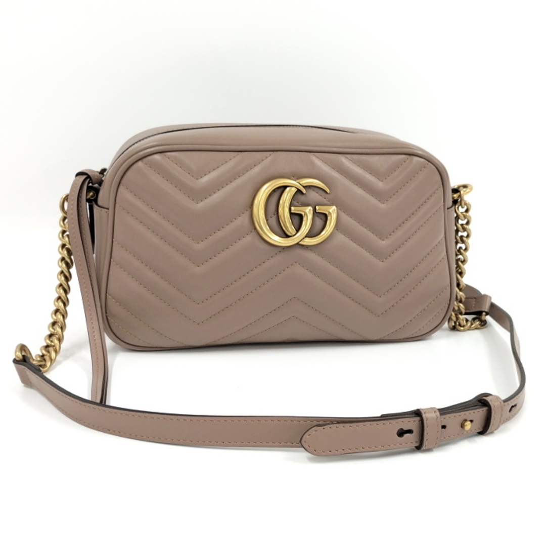 Gucci - GUCCI ショルダーバッグ GGマーモント レザー ピンクベージュ