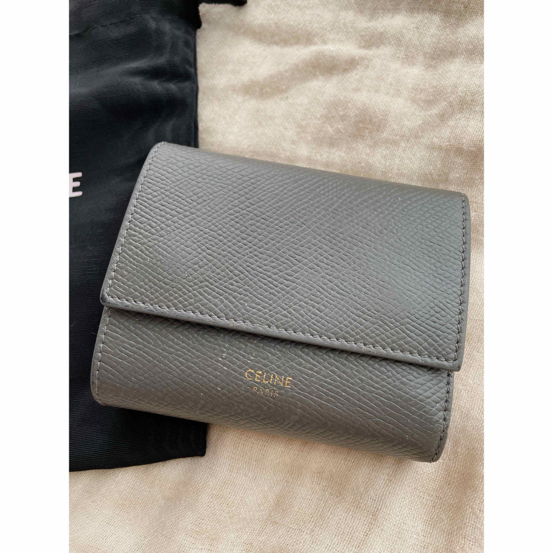 CELINE セリーヌ　スモールトリフォールドウォレット　グレー