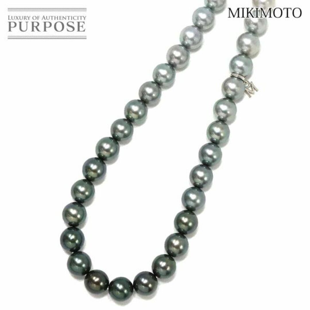 ミキモト MIKIMOTO 黒蝶真珠 8.7-9.0mm アコヤ真珠 7.9-9.0mm ネックレス 43cm K18 WG 750 パール【ソーティング付き】 VLP 90190842商品管理番号90190842