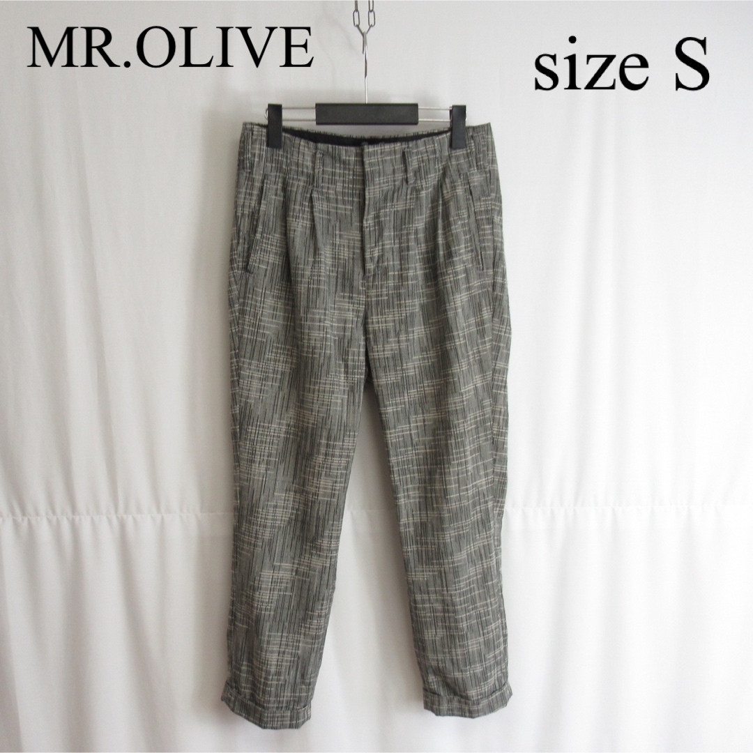 MR.OLIVE テーパード デザイン スラックス 総柄 パンツ モード S