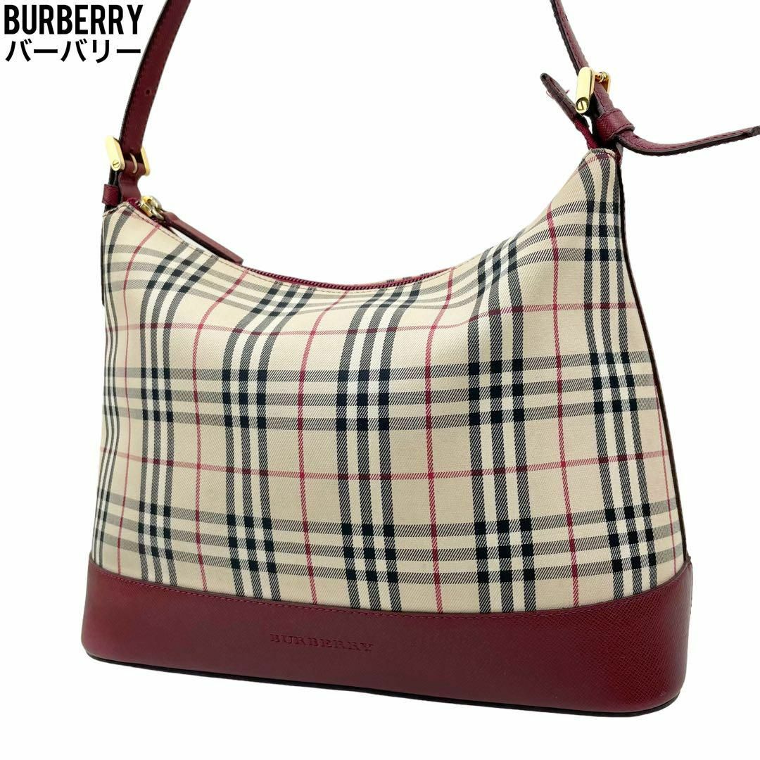 ✨良品 Burberry バーバリー ハンドバッグノバチェック キャンバス 赤 | フリマアプリ ラクマ