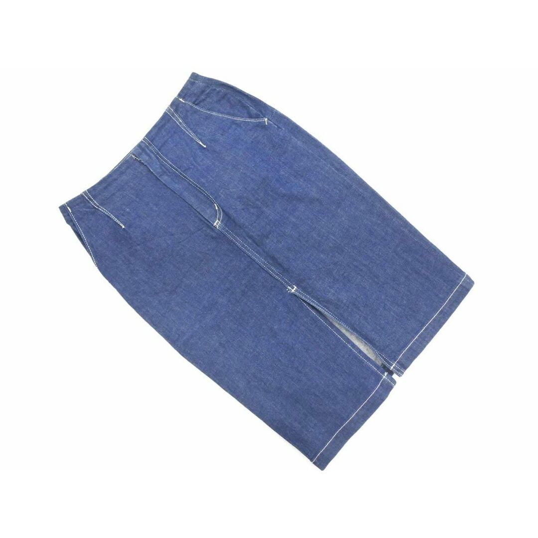 LE CIEL BLEU(ルシェルブルー)のLE CIEL BLEU ルシェルブルー スリット タイト デニムスカート size36/紺 ■■ レディース レディースのスカート(ひざ丈スカート)の商品写真