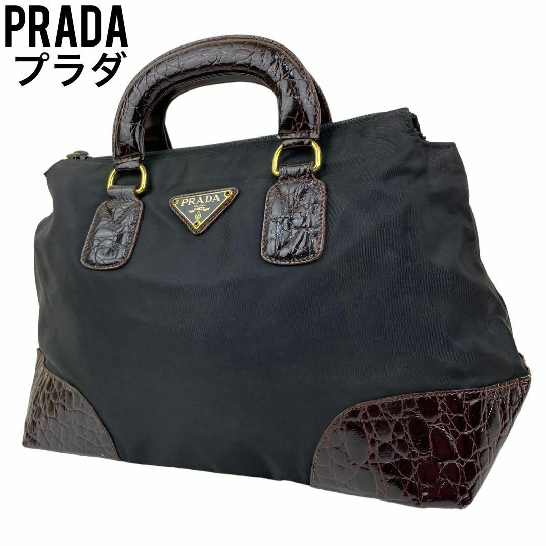 PRADA - ✨良品 PRADA プラダ ハンドバッグ ブラック 黒 テスート