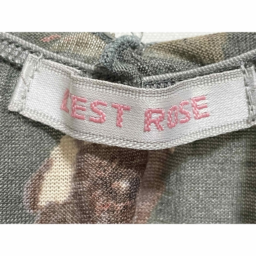 L'EST ROSE(レストローズ)の【LEST ROSE】レストローズ 長袖 カットソー ブラウス フリル 花柄 レディースのトップス(カットソー(長袖/七分))の商品写真