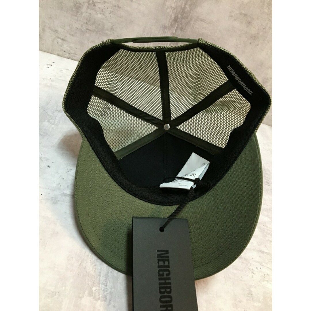 NEIGHBORHOOD LOGO PRINT MESH CAP ネイバーフッド 23ss ロゴプリント メッシュキャップ 231YGNH-HT02S  OLIVE DRAB【中古】【004】