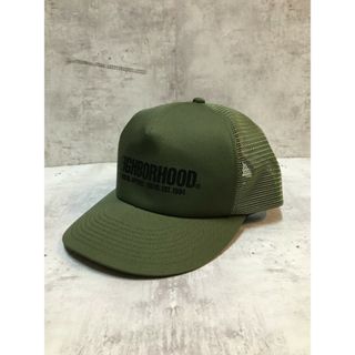 ネイバーフッド(NEIGHBORHOOD)のNEIGHBORHOOD LOGO PRINT MESH CAP ネイバーフッド 23ss ロゴプリント メッシュキャップ 231YGNH-HT02S OLIVE DRAB【中古】【004】(キャップ)