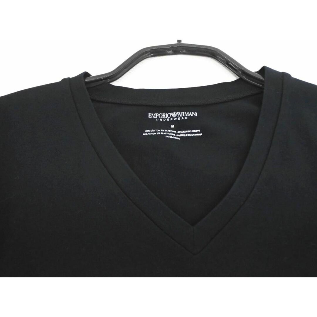 Emporio Armani(エンポリオアルマーニ)のEMPORIO ARMANI エンポリオアルマーニ Vネック ロゴ プリント Tシャツ sizeM/黒 ■◆ メンズ メンズのトップス(Tシャツ/カットソー(半袖/袖なし))の商品写真