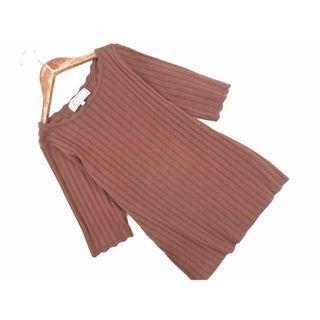 ロペピクニック(Rope' Picnic)のロペピクニック スカラップ 半袖 ニット セーター size38/茶 ■◆ レディース(ニット/セーター)