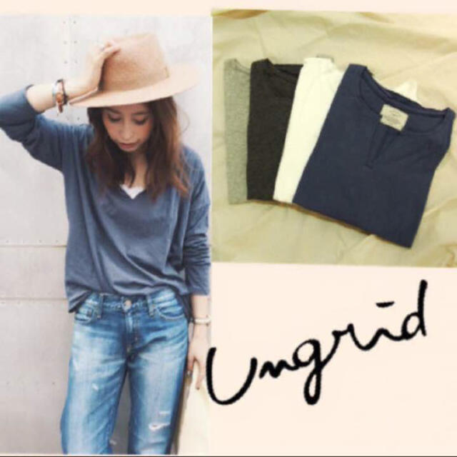 Ungrid(アングリッド)のUngrid スリットネックロンtee レディースのトップス(Tシャツ(長袖/七分))の商品写真