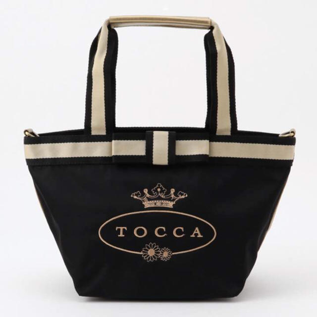 TOCCA(トッカ)のTOCCA トッカ エンブロイダリー ロゴトートバッグ 黒 ブラック ゴールド レディースのバッグ(トートバッグ)の商品写真