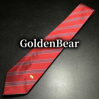 ゴールデンベア(Golden Bear)のゴールデンベア ロゴレジメンタル レッド ネクタイ ナロータイ B103-O02(ネクタイ)