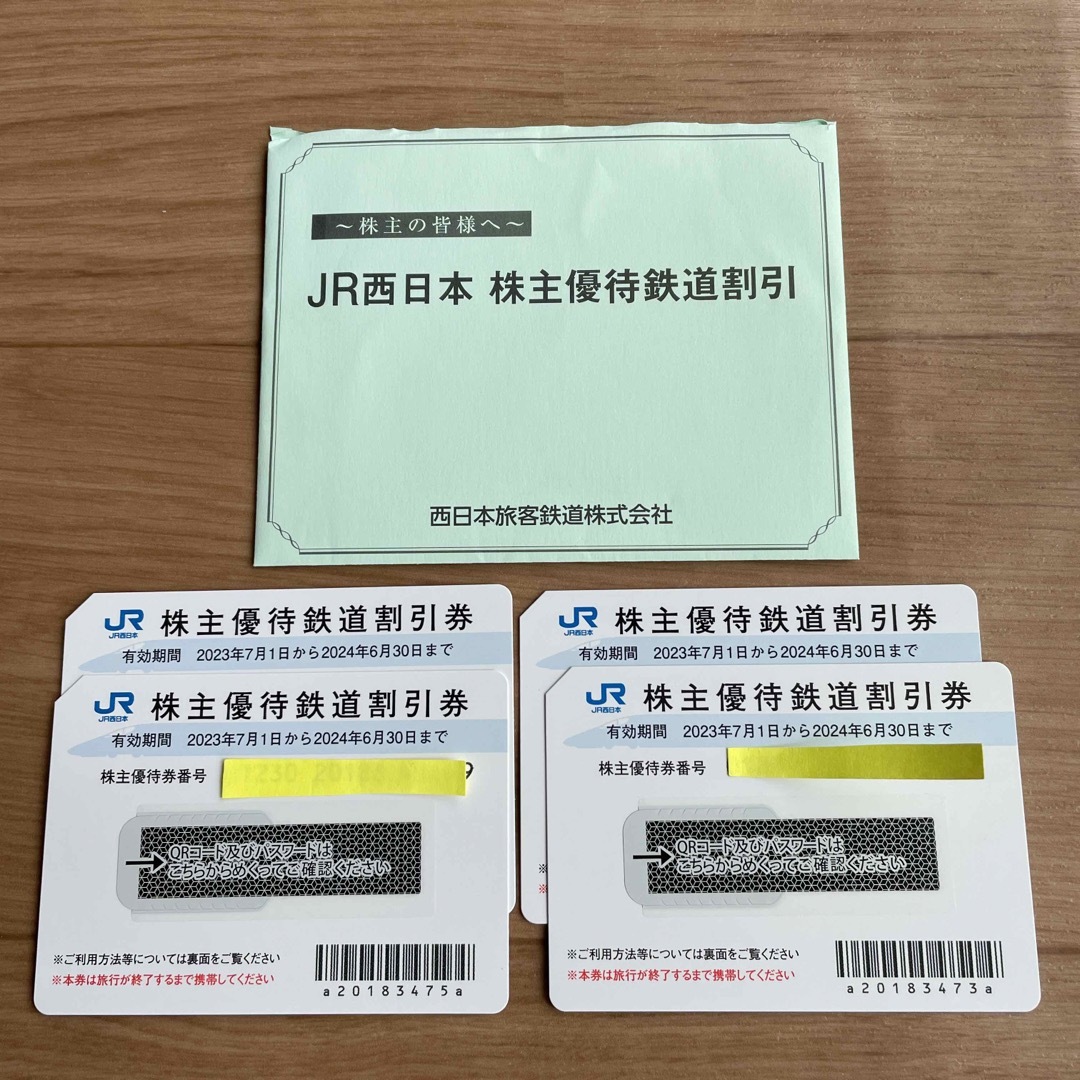 JR西日本 株主優待 ４枚のサムネイル