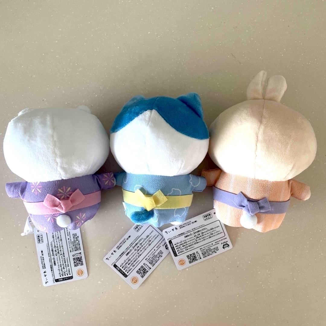 新品未使用 3種セット ちいかわ 浴衣 ぬいぐるみ① ちいかわ浴衣ぬいぐるみ｜オンラインクレーンゲーム・オンライン