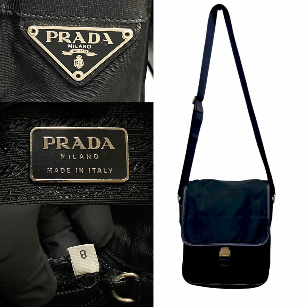 PRADA - 極 美品 PRADA プラダ 三角ロゴ 金具 ナイロン サフィアーノ 